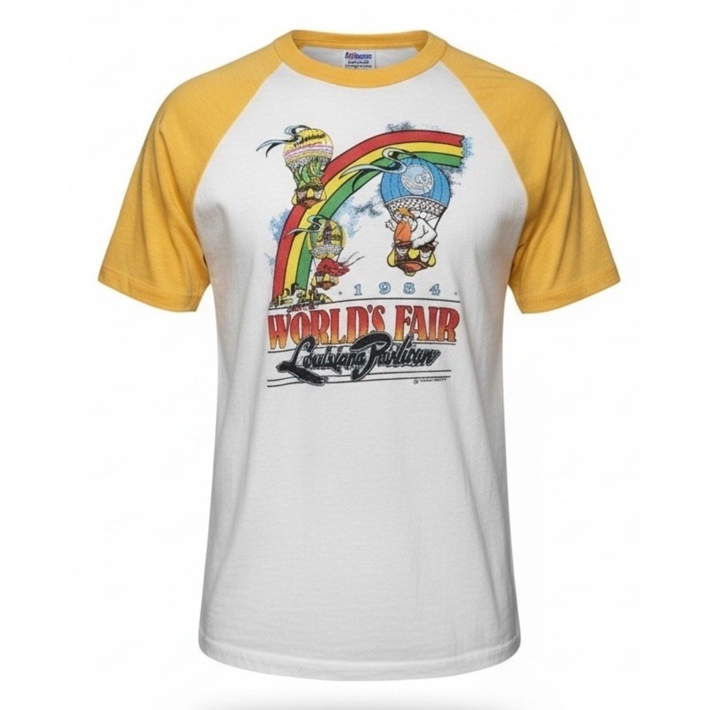 Vtg 80s 1984 Worlds Fair Expo Raglan Shirt New Orleans Louisiana Fits Med/L Rare